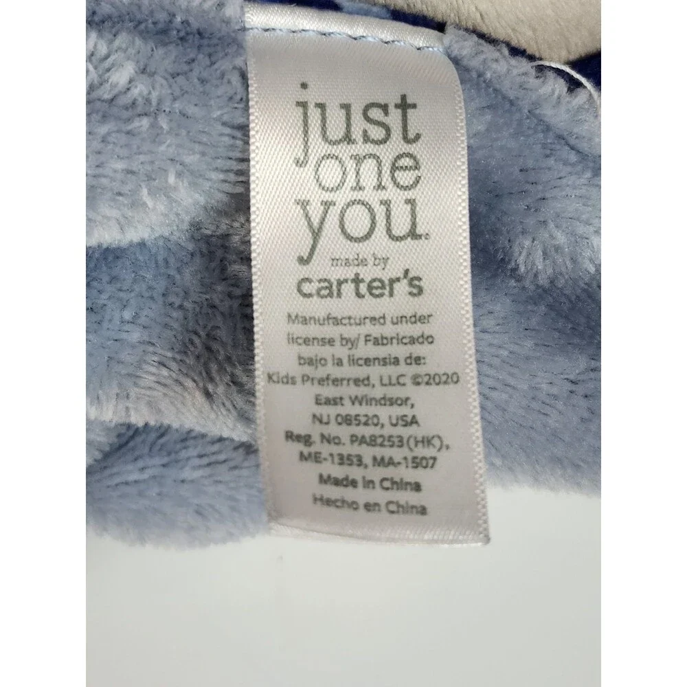 Just One You‎ Carter's Lovey Gray Tiger Navy Blue Stripes Plush Lovey Blanket